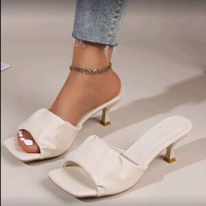 Chic Cream Open-Toe Heels